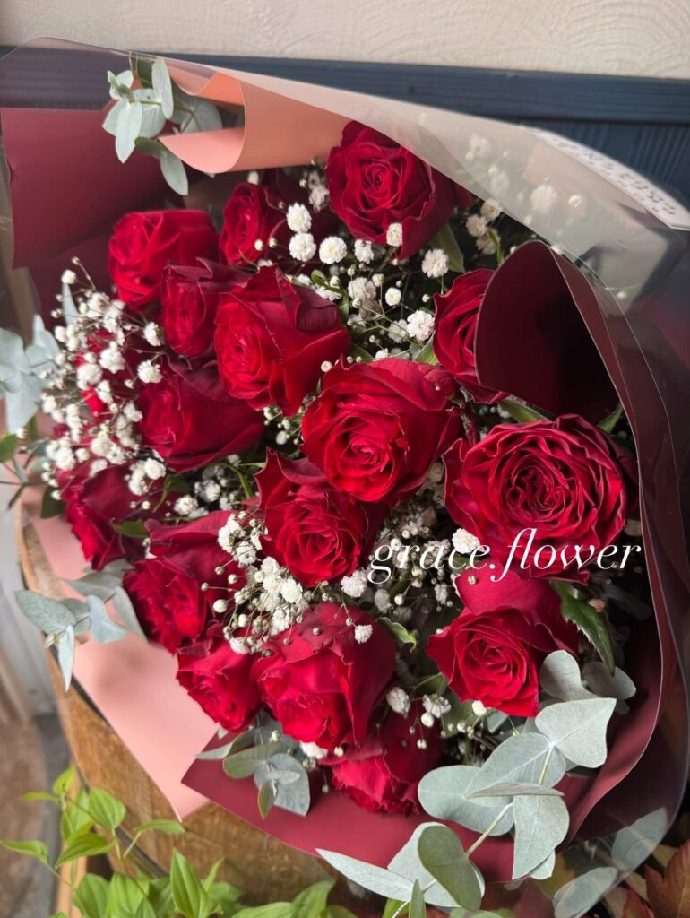 ドラマチックプロポーズ 赤いバラ21本の花束